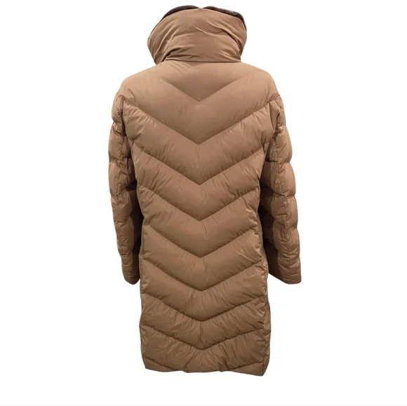 Chevron Down Puffer Coat Antique Gold - Picture 7 of 11